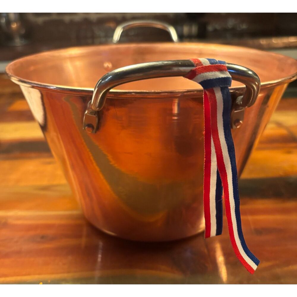 French Pastry Chef LARGE 100% SOLID COPPER Jam Pot. - Picture 5 of 5